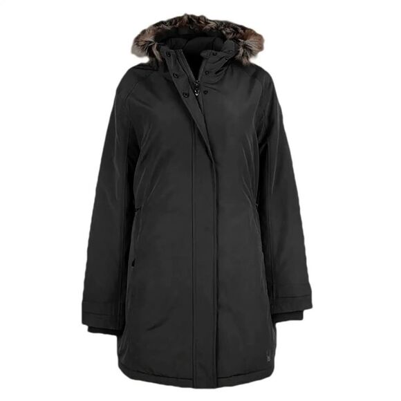 Spyder Coat Women’s Large Black Explorer Parka Zip Up Winter Hooded - Picture 9 of 10